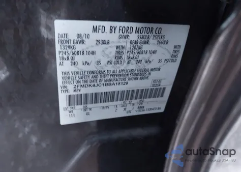 2011 Ford Edge Sel z USA, uszkodzony, nr VIN 2FMDK4JC1BBA15129